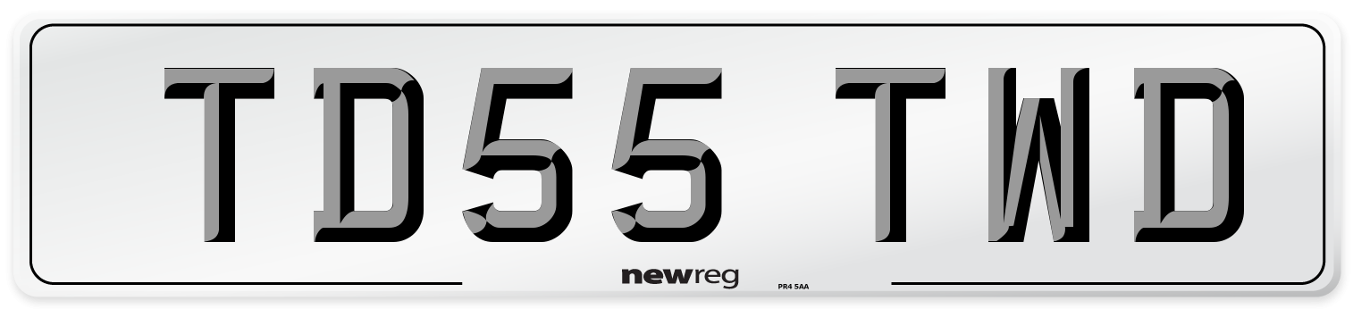 TD55 TWD Number Plate from New Reg